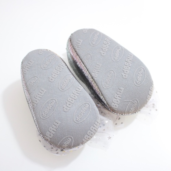 Silver Statement Bow Princess Baby Girl Shoes - Picture 8 of 8